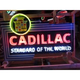 New Cadillac Double-Sided Painted Neon Sign with Bullnose 72"W x 48"H